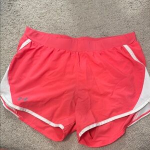 Under Armour Pink and White Running Shorts